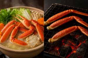 カニすき鍋と焼きガニのイメージ画像