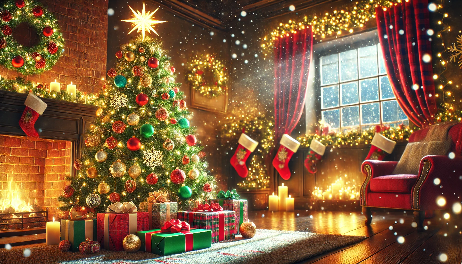 クリスマスツリーとイルミネーションのイメージ画像